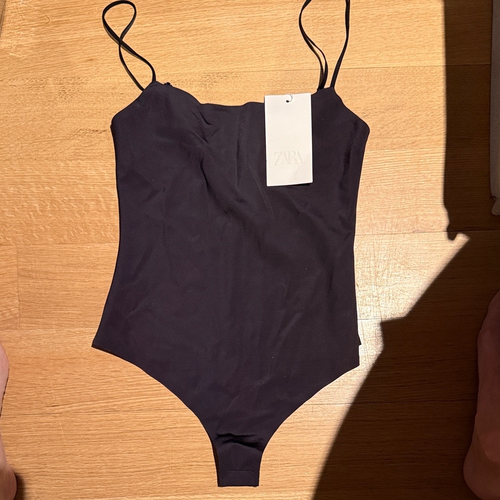 Zara Sleek Black Bodysuit